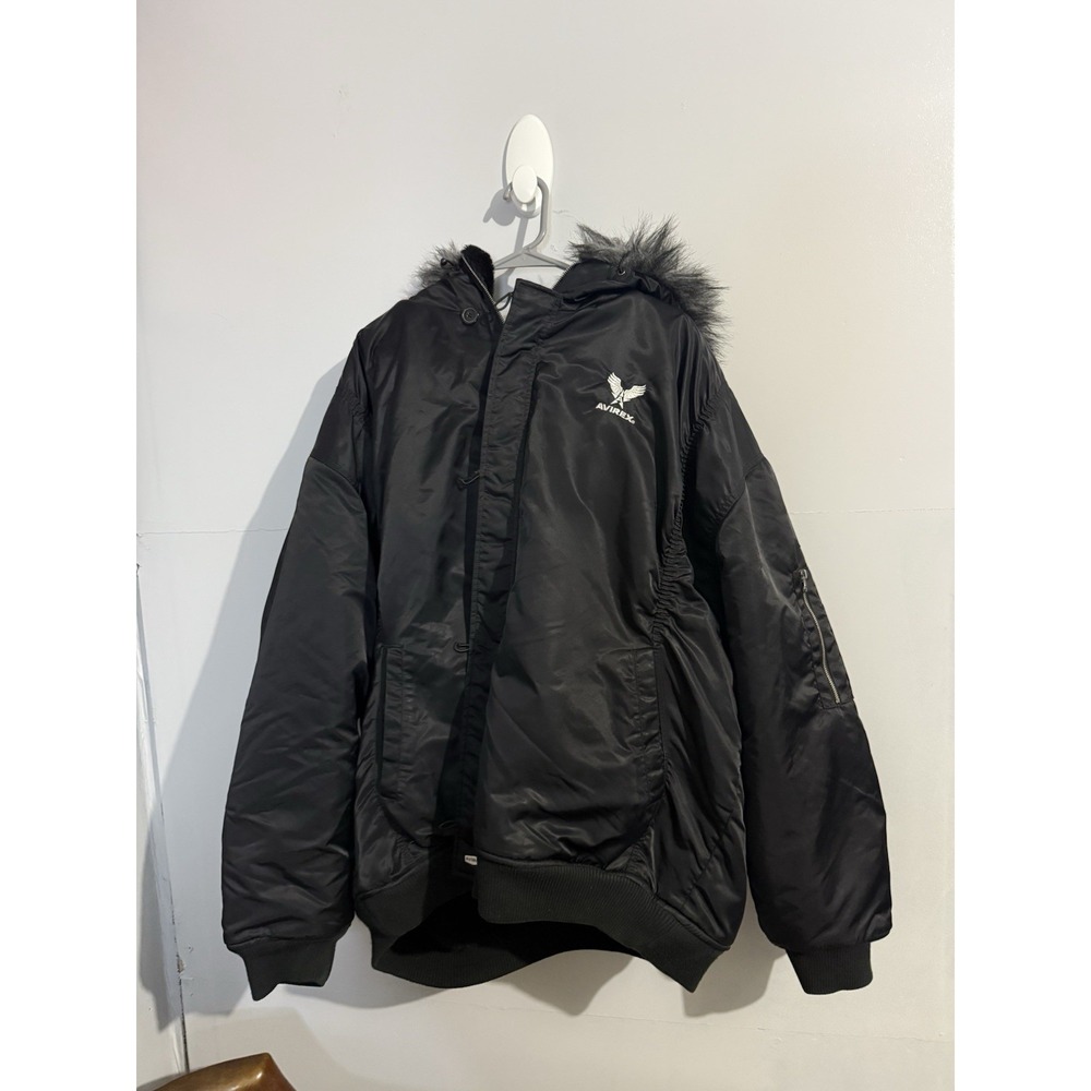 Avirex Men's Black Soft shell Puffer Winter Jacket‎ 4XL RN113487
